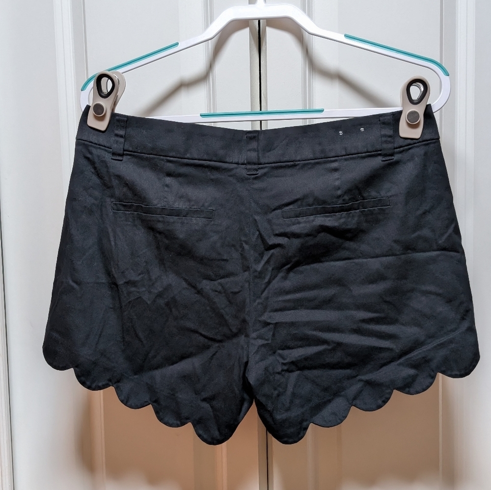J. CREW New Never Worn Black Scalloped Linen Blend Shorts Sz 10 - Picture 4 of 11